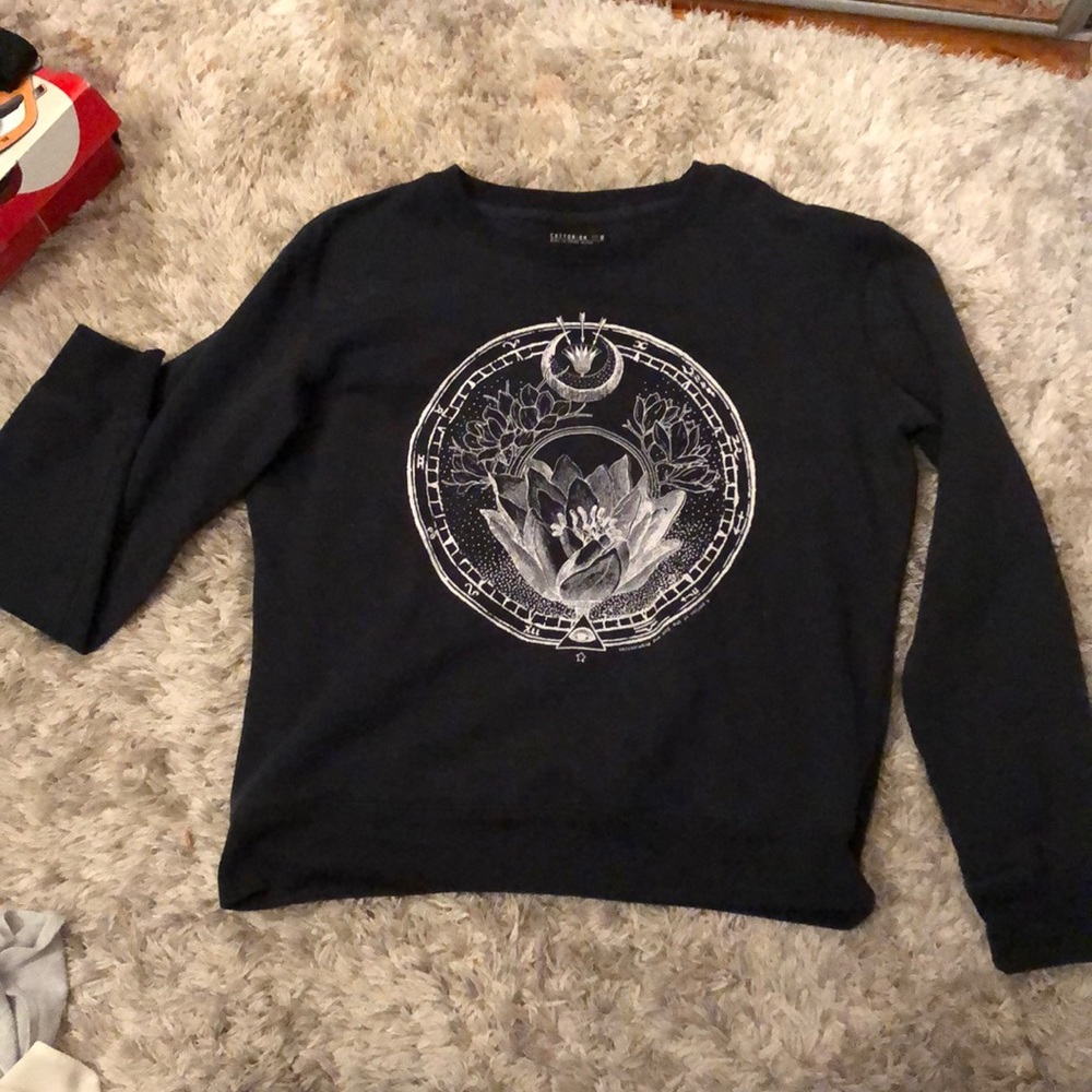 Lotus printed sweatshirt cotton on